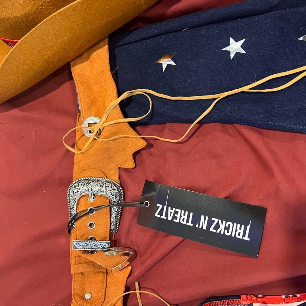 Dolls Kill Red Bandana & Navy Star Fringe Cowgirl Set - Picture 3 of 7